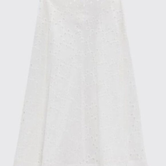 ZARA EMBROIDERED CAPE SKIRT OYSTER WHITE SIZE L 2788/972/251 - Picture 4 of 5